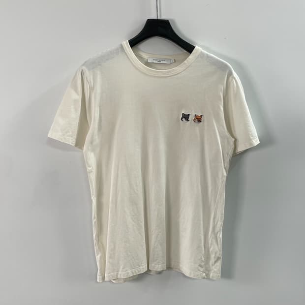 메종키츠네 더블 폭스 화이트 반팔티 (on.1764)