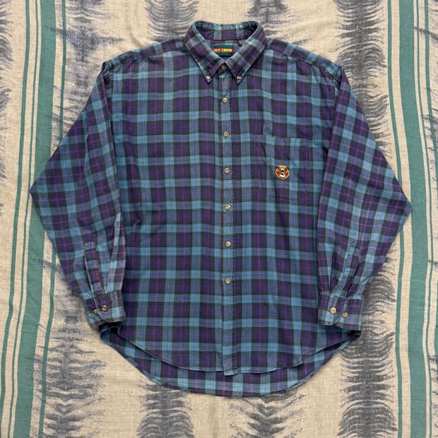 USA 오리지널 빈티지 Ivy Crew 체크 셔츠 [XL]