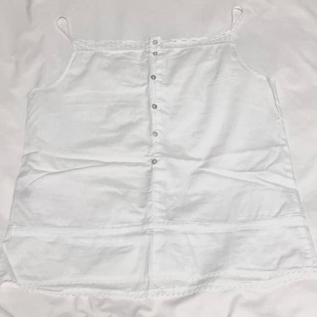 빈티지 레이어드 리본 레이스 화이트 슬리브리스 나시 미소죠 모리걸