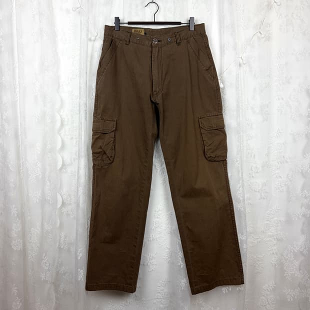 Brown Cargo Straight Pants