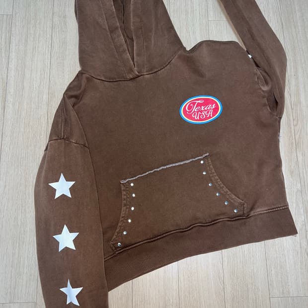 자라 크롭 후드티