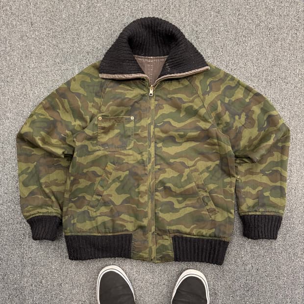 SM2 빈티지 여성 리버시블 카모 니트 점퍼