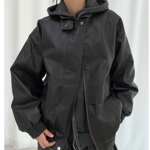 페인티드우드 빈티지 레더 자켓 