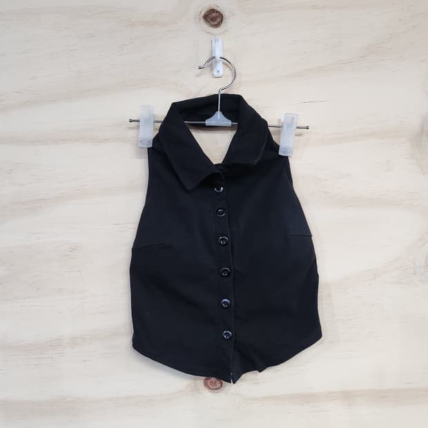 671) 홀터넥카라 민소매 티셔츠