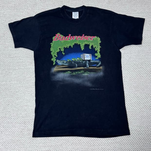 (L) 90s 빈티지 버드와이저 크로커다일 티셔츠