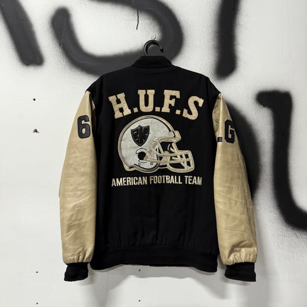 VTG 빈티지 NFL 빅 패치 올드스쿨 레더암 바시티 자켓