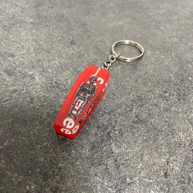 (OS) 슈프림 키체인 키링 키홀더 열쇠고리 스켈레톤 레드
