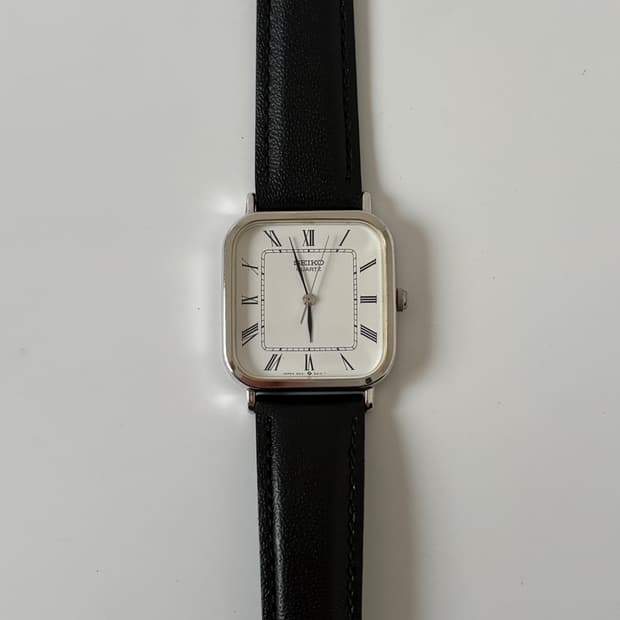 1980s Roman Index Silver Tank Quartz