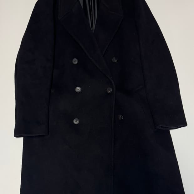 무신사 스탠다드 캐시미어 혼용 더블 코트 블랙 미니멀 L