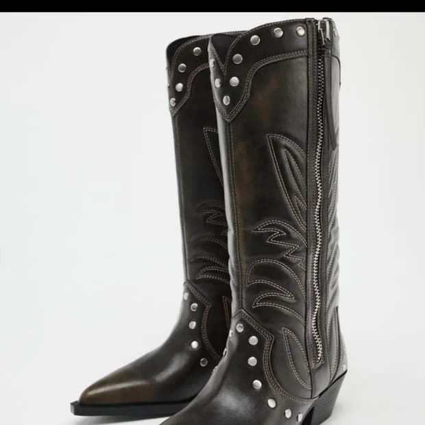 자라 카우보이 스터드 부츠 브라운 40(250~260)