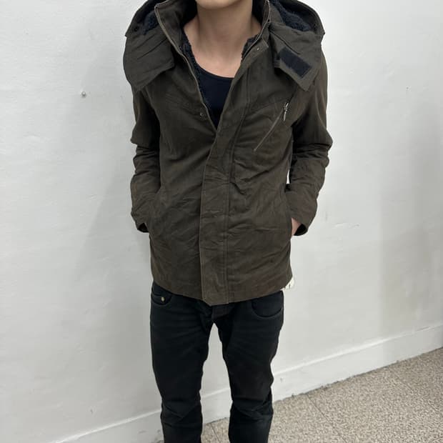 Michel Klein khaki hood jacket 