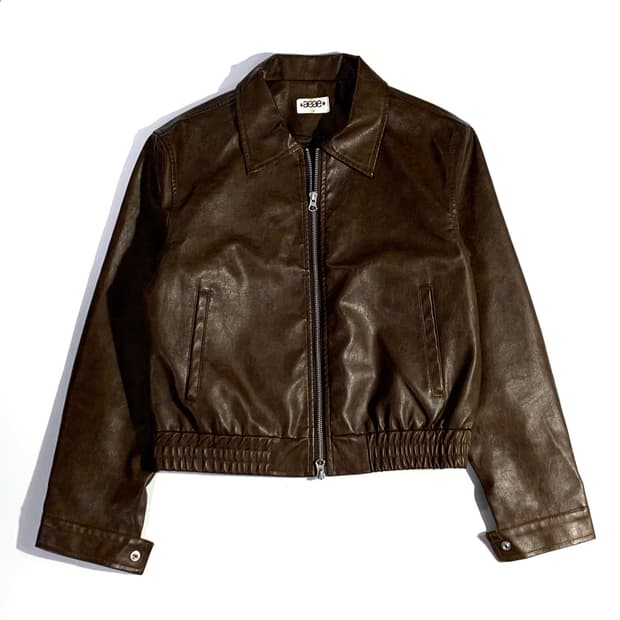 Aeae 페이크 레더 가죽 자켓 