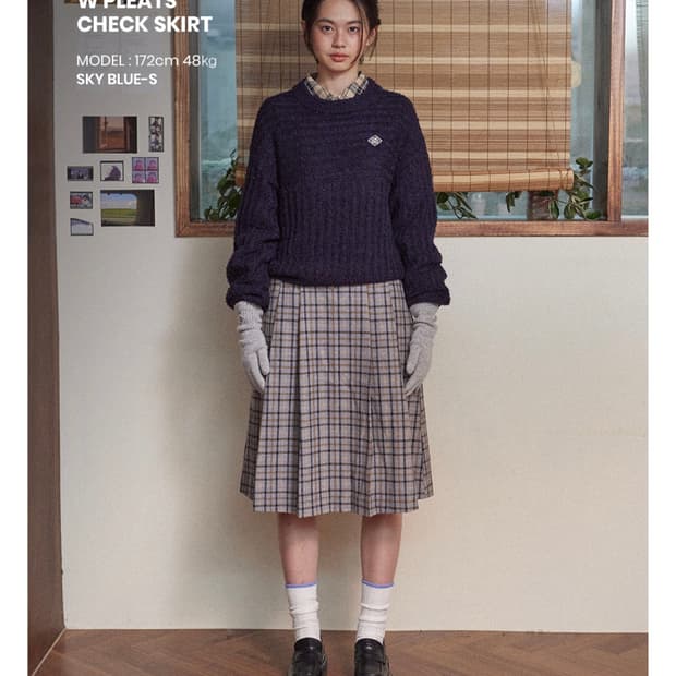 PLEATS CHECK SKIRT 플리츠 체크 스커트