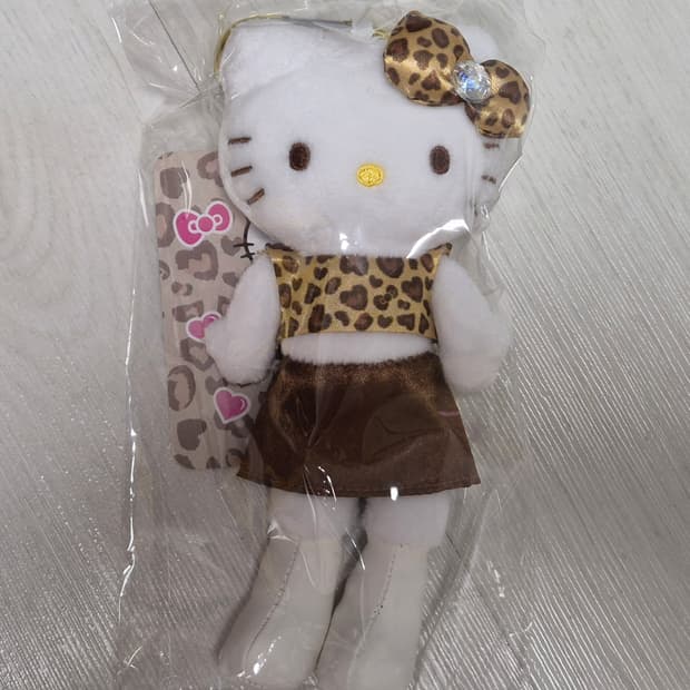 산리오 헬로키티 고고갸루 롱다리 호피 인형 키링