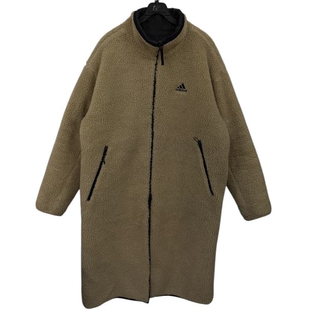 아디다스 리버시블 백로고 양털 누빔코트