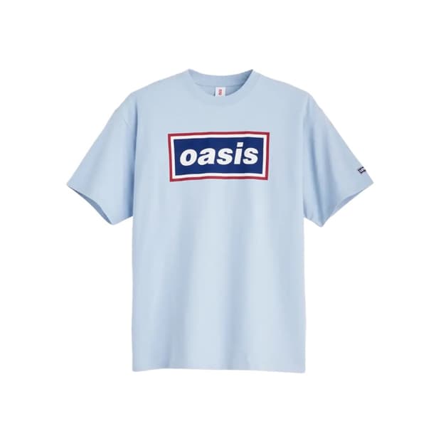 [S] 리바이스 오아시스 oasis 로고 반팔 티셔츠 하늘색 새상품