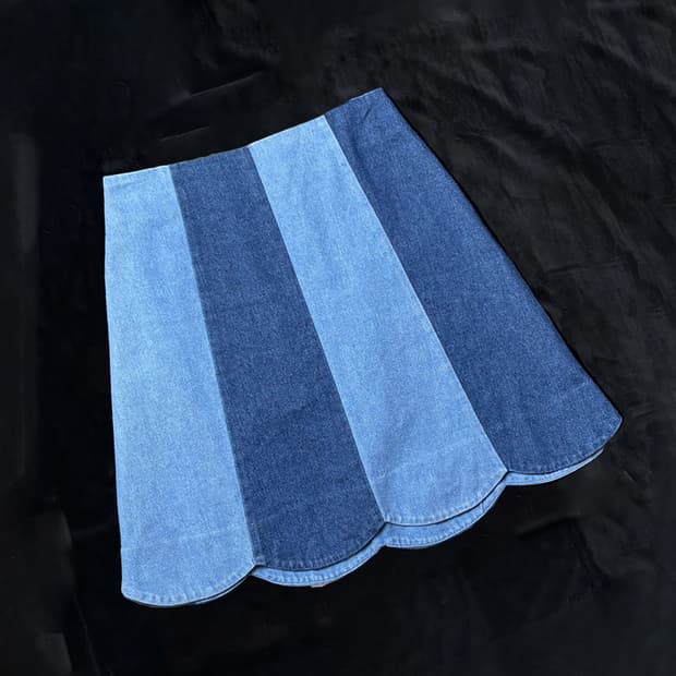 일본빈티지 투톤 미니 스커트