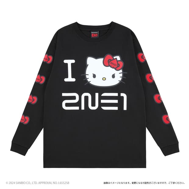 2NE1 투애니원 헬로키티 hello kitty 롱슬리브 티셔츠 블랙