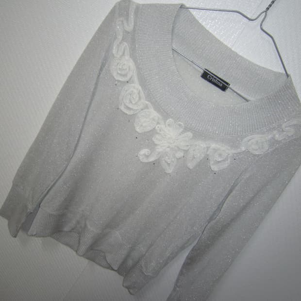 JPN rose glitter shoulder T