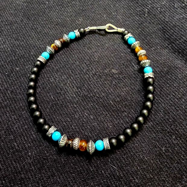3Cross  silver925 onxys 3 point bracelet