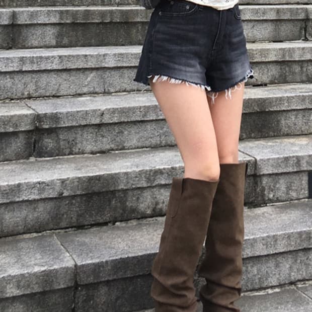 shirring fold boots
