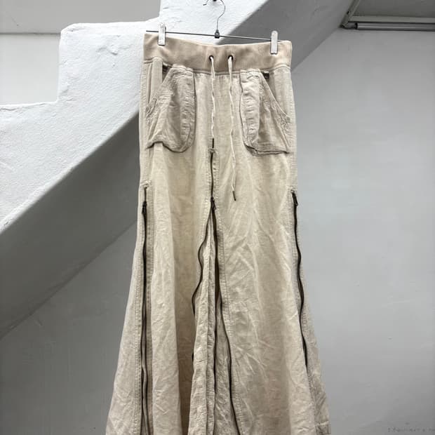G.O.A beige multi zipper flared long ski