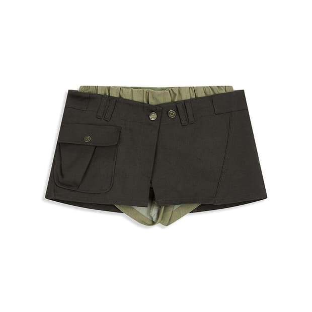 오픈와이와이 미니스커트 카키