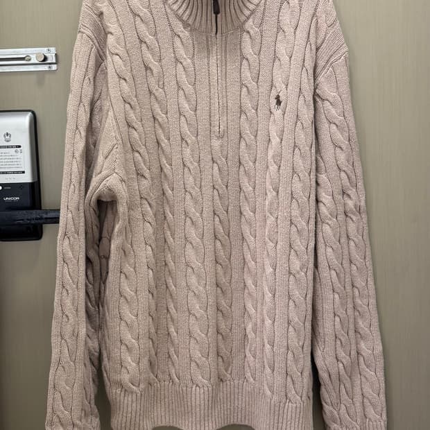 폴로랄프로렌 케이블 니트 하프집업