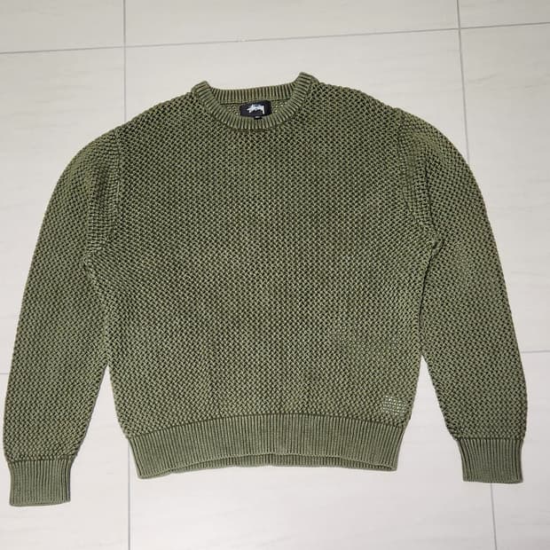 스투시 카키 니트