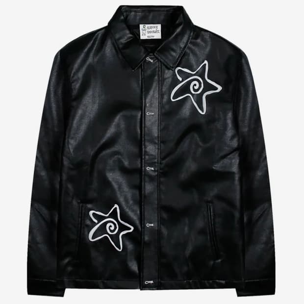 루나키후 WXJ022 드렁큰 스타 레더 카코트 (BLACK)