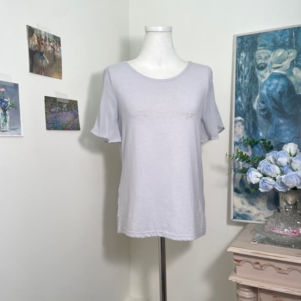 CECIL MCBEE bluegray lettering slit slee
