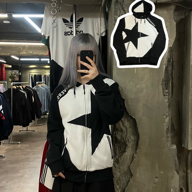 컨버스 후드집업 블랙 100  #csz2506