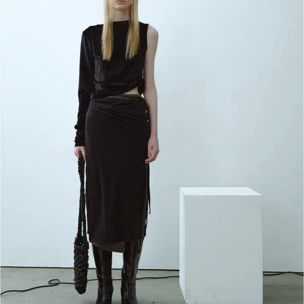 낫띵에브리띵 저지 레이어드 스커트(블랙)