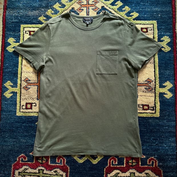 A.P.C. Olive green Pocket T shirt
