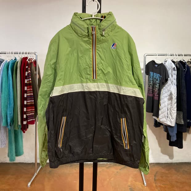 까웨(K-WAY) 배색 반집업 아노락