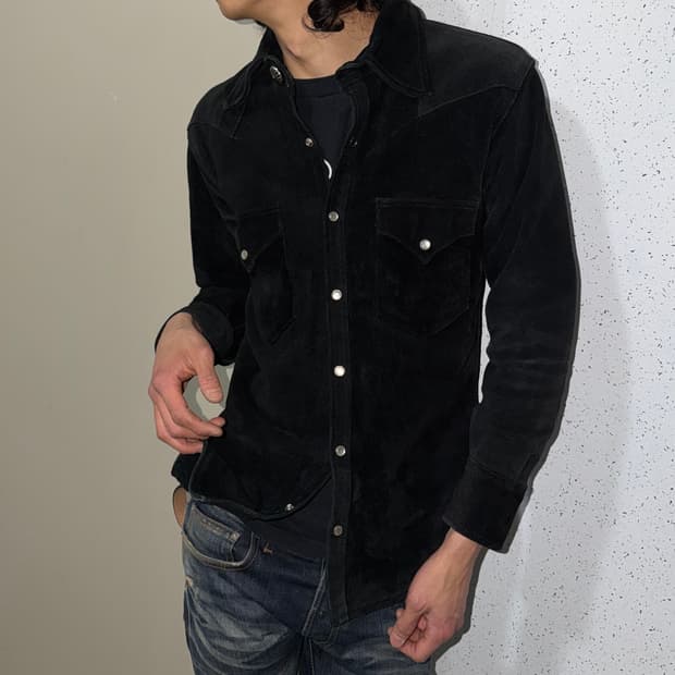 카우 스웨이드 콘초 웨스턴 자켓