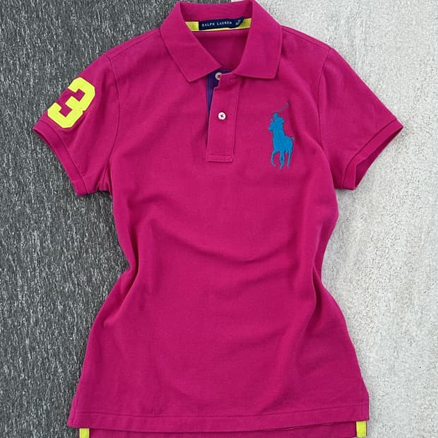 랄프로렌 핫핑크 빅포니 카라티셔츠 