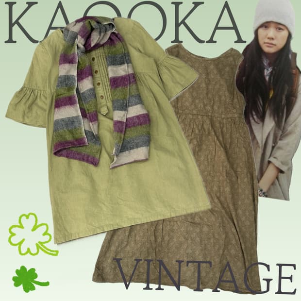 🍵하구미의 에스닉 그런지 코디세트🍵 말차맛 히피 7부 원피스 카키