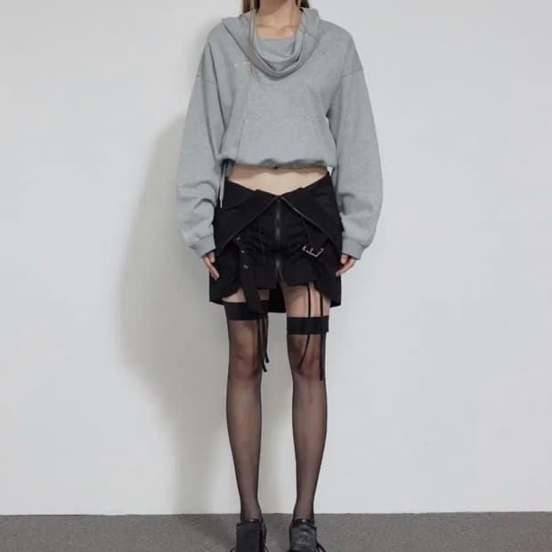 보헤미안서울 하울 스웨트 후디 멜란지 그레이 howl 크롭 후드 보헴서