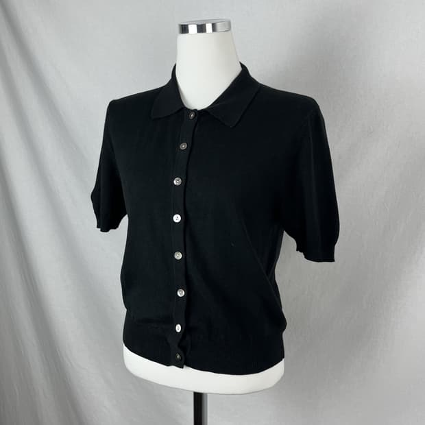 Vintage 코튼 반팔 가디건 