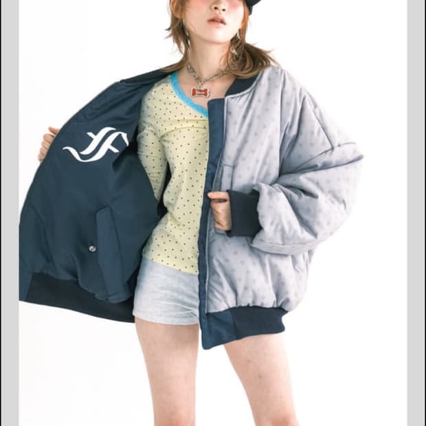 샵페어리 patch bomber padded jacket 봄버 자켓
