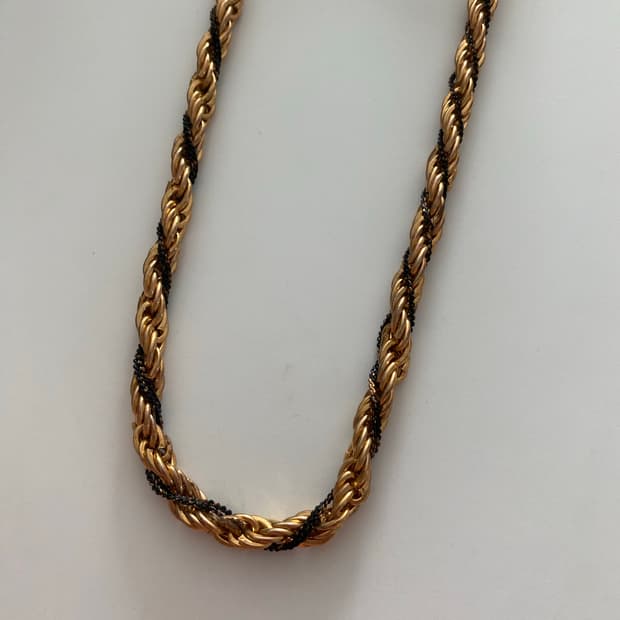 빈티지 블랙골드 체인 목걸이