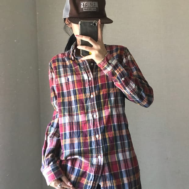폴로 빈티지 체크셔츠