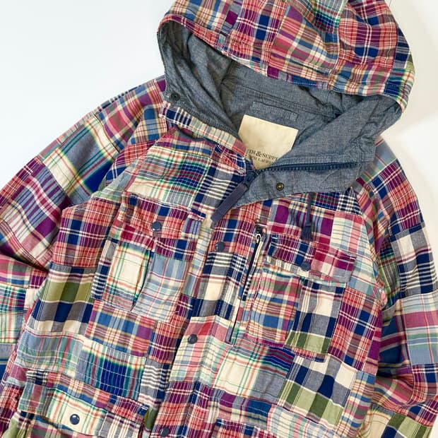 폴로 데님앤서플라이 마드라스 패치워크 후드 자켓