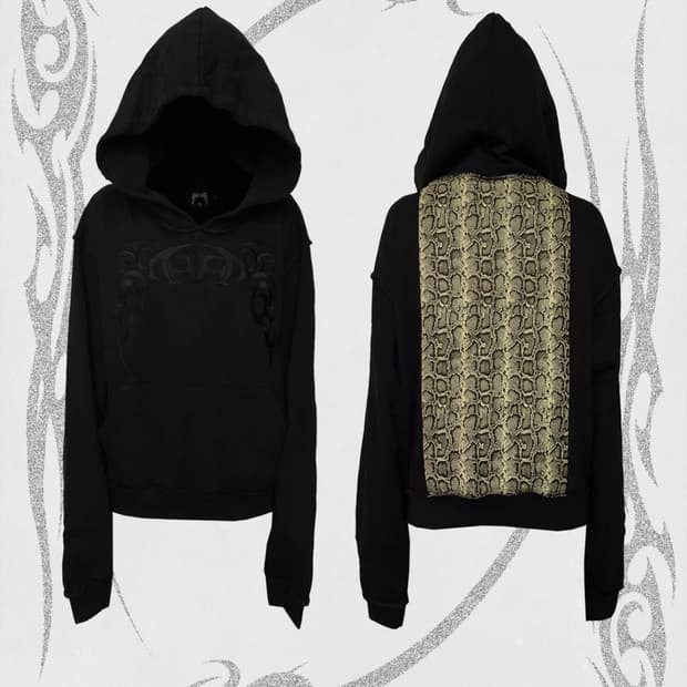 Snake Pattern Washed Hoodie (급매)