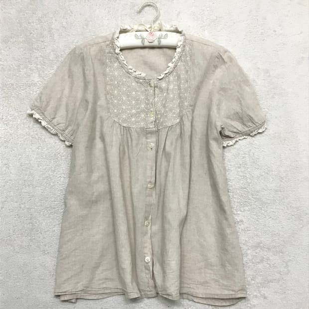 모리걸 숲속소녀 반팔 블라우스 일본빈티지