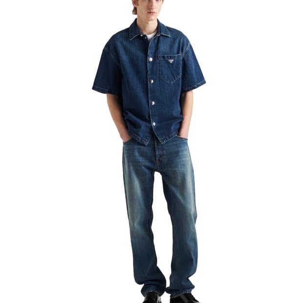 프라다 데님 볼링 셔츠 (L)