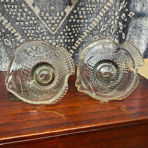 70s Korean Pressed Glass Fish bowl
