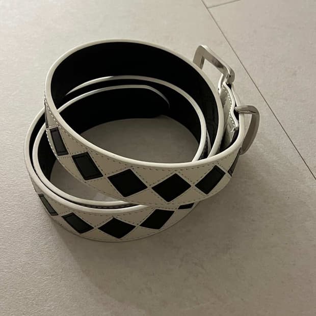 스투시 아가일 벨트 크림 l/xl
