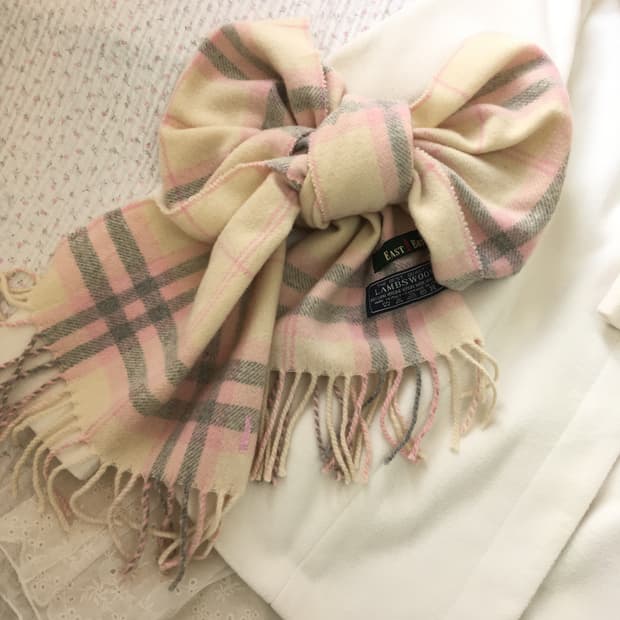Eastboy 이스트보이/ 베이지핑크머플러 라떼갸루머플러 갸루머플러